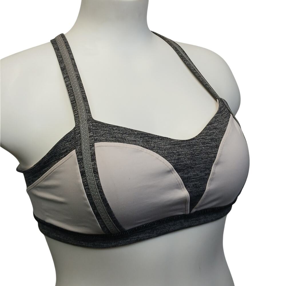 Lululemon Womens 10 Heathered Gray Strappy Crisscross Back Sports Bra - Picture 7 of 10